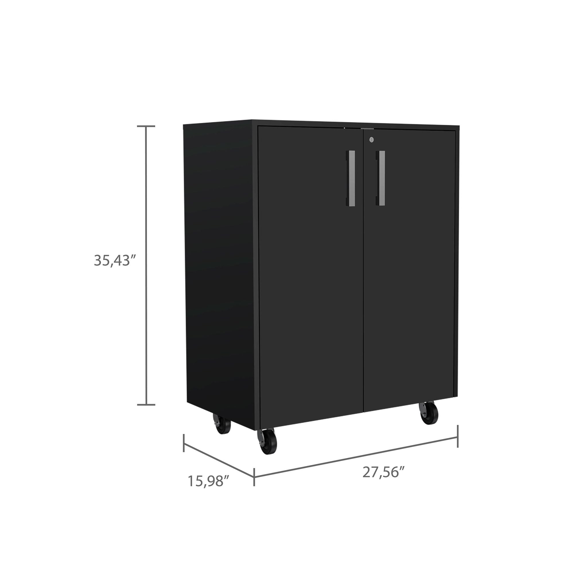 Lockable Two-Door Cabinet with Metal Hardware