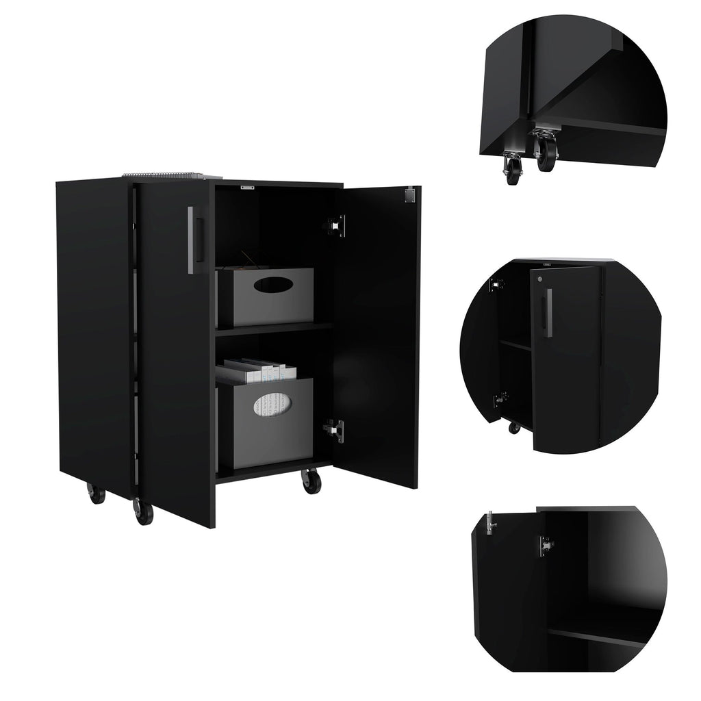 Lockable Two-Door Cabinet with Metal Hardware