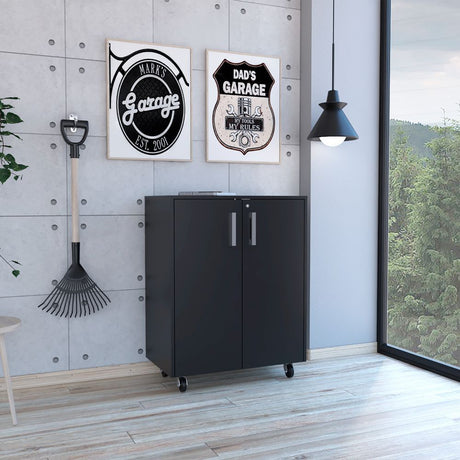 Lockable Two-Door Cabinet with Metal Hardware