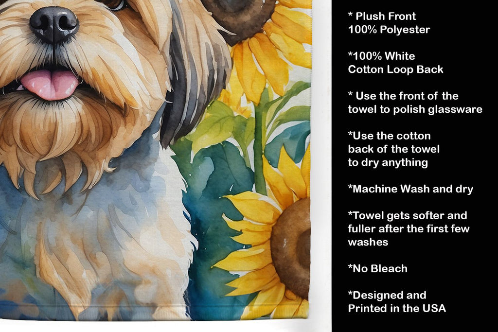 Lhasa Apso in Sunflowers Dual-Sided Kitchen Towel