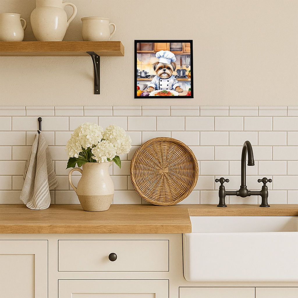Lhasa Apso 'The Chef' Framed Metal Print - Modern Wall Art