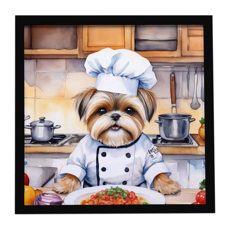 Lhasa Apso 'The Chef' Framed Metal Print - Modern Wall Art