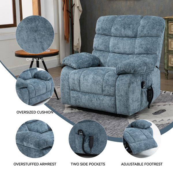Oversized Power Lift Recliner with Heat & Massage, Dual Motor