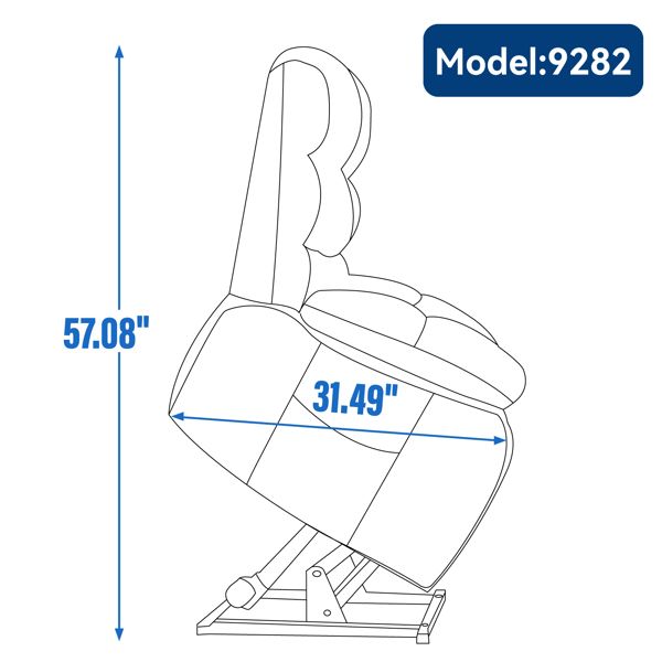 Oversized Power Lift Recliner with Heat & Massage, Dual Motor