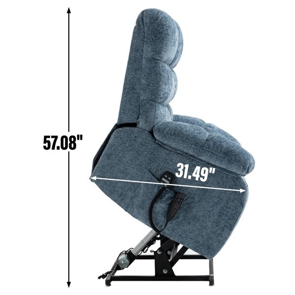 Oversized Power Lift Recliner with Heat & Massage, Dual Motor