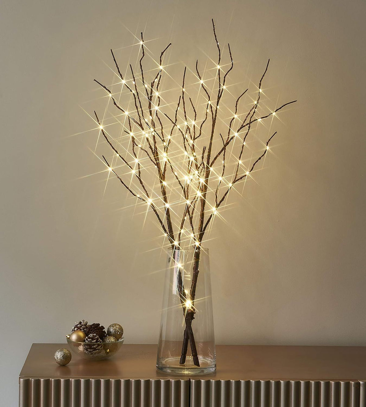 Warm White Lighted Willow Branches with Timer