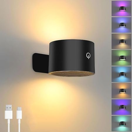 Cordless Color-Changing Wall Sconce with Remote