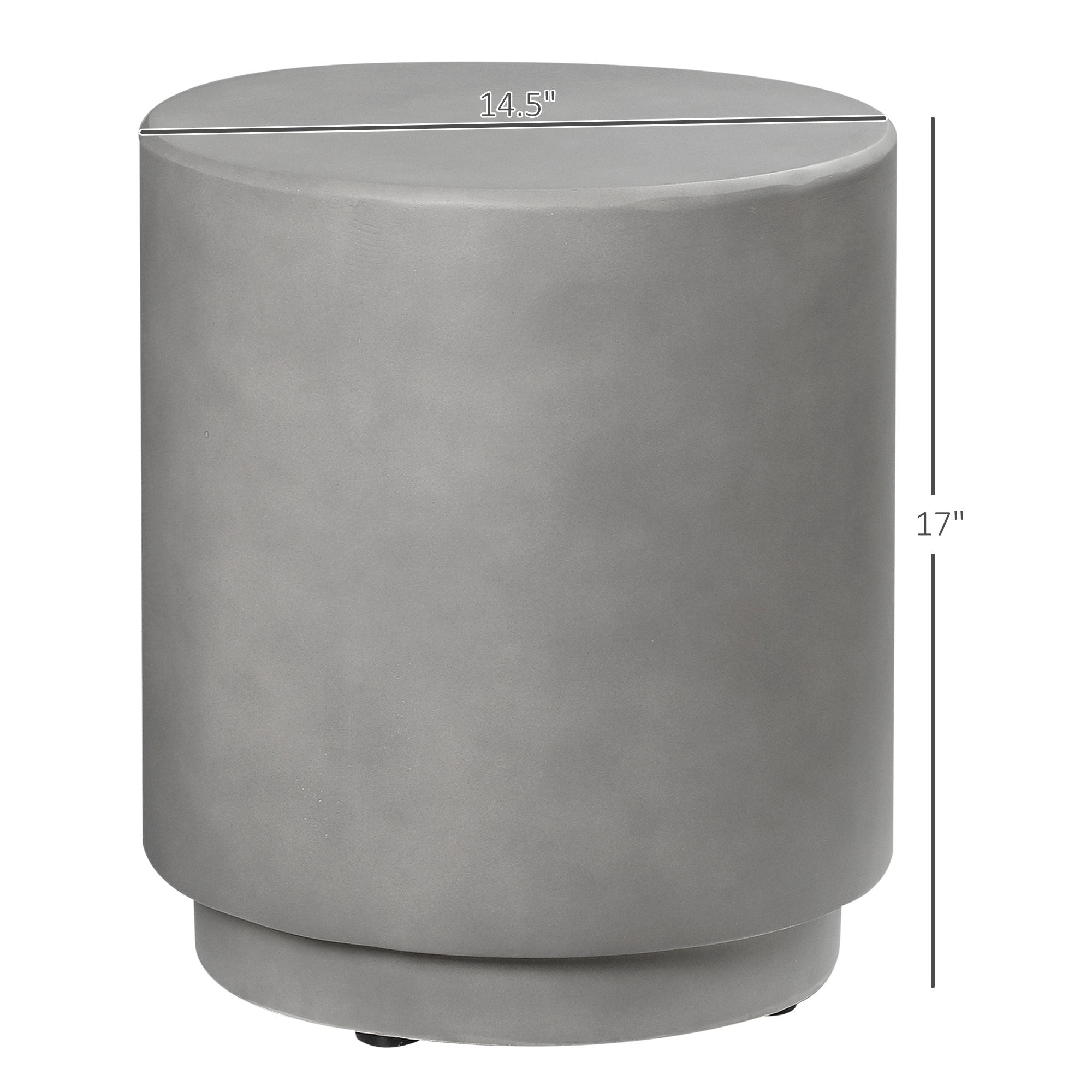 Modern Concrete Finish Round Side Table for Indoor or Outdoor Use