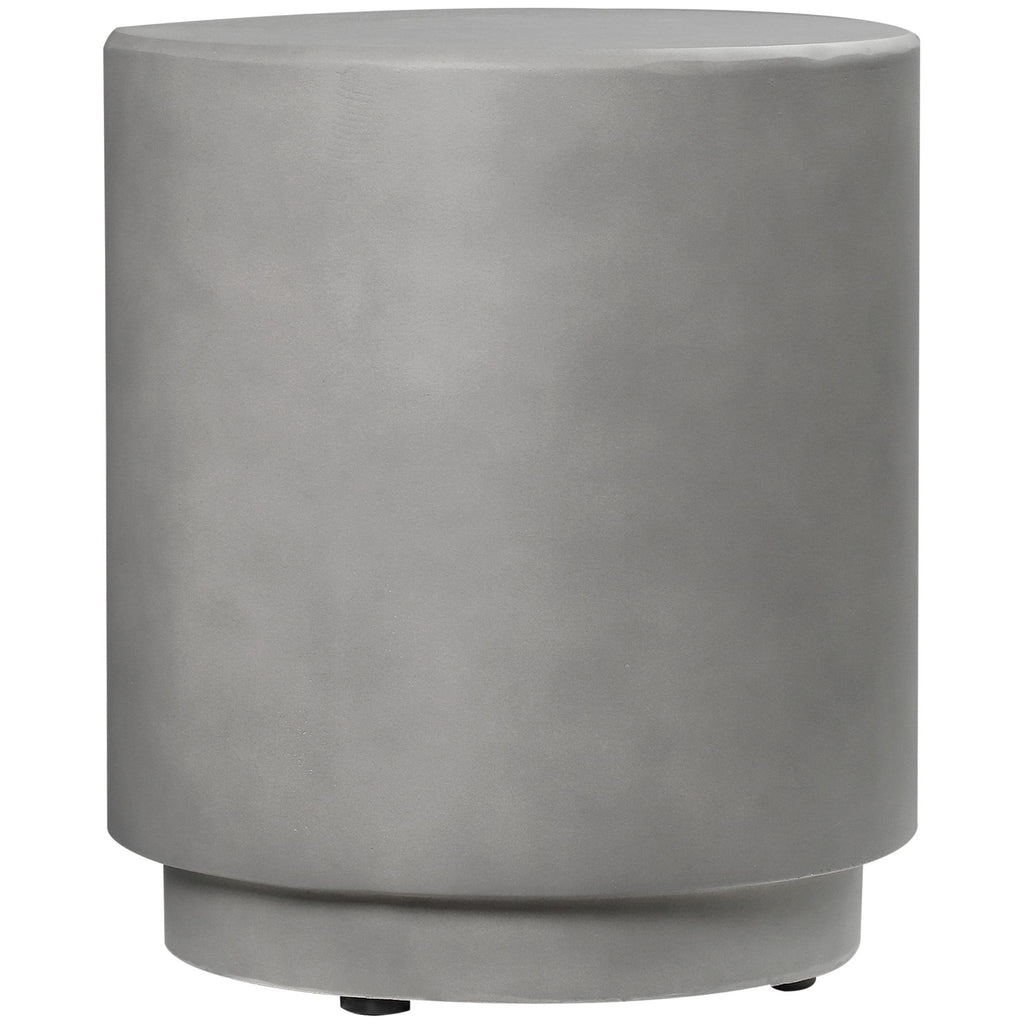Modern Concrete Finish Round Side Table for Indoor or Outdoor Use