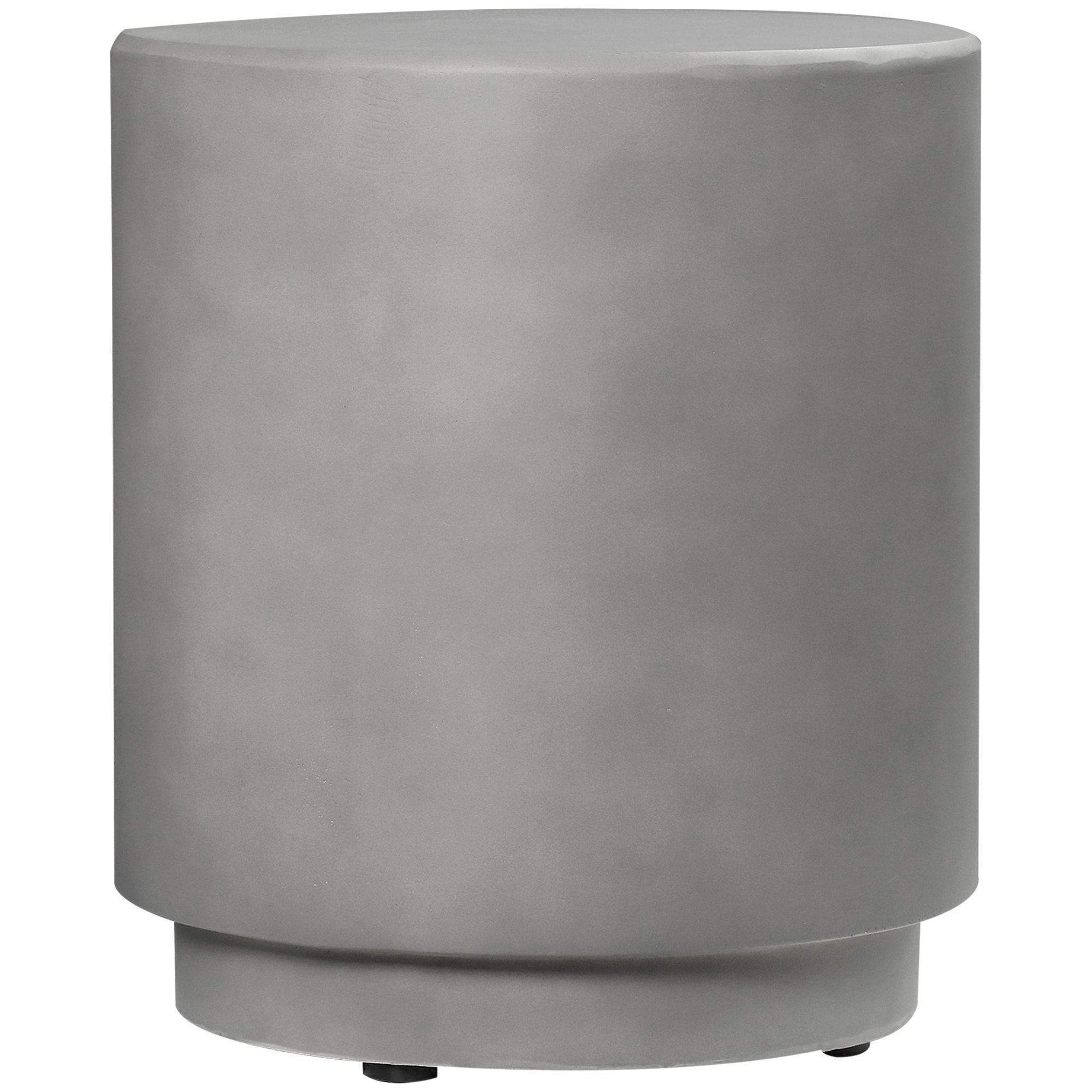 Modern Concrete Finish Round Side Table for Indoor or Outdoor Use