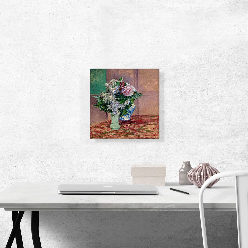Lilacs and Peonies in Two Vases Wall Art