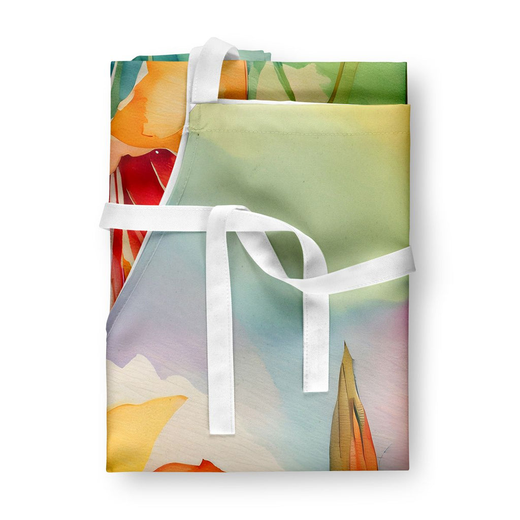 Watercolor Lilies Bib Apron