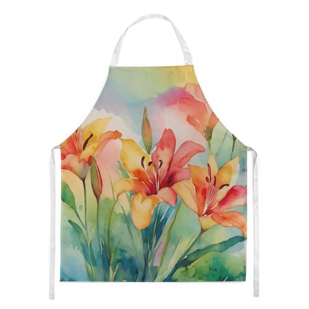 Watercolor Lilies Bib Apron