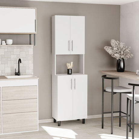 Linden Double-Door Kitchen Pantry with Hutch