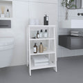 Linen Cabinet with Four Open Shelves, White