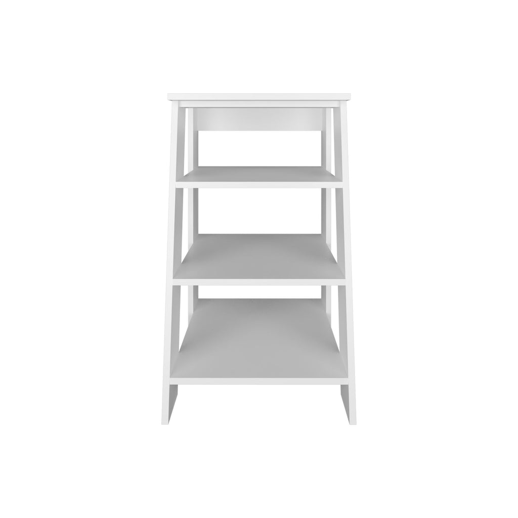 Linen Cabinet with Four Open Shelves, White