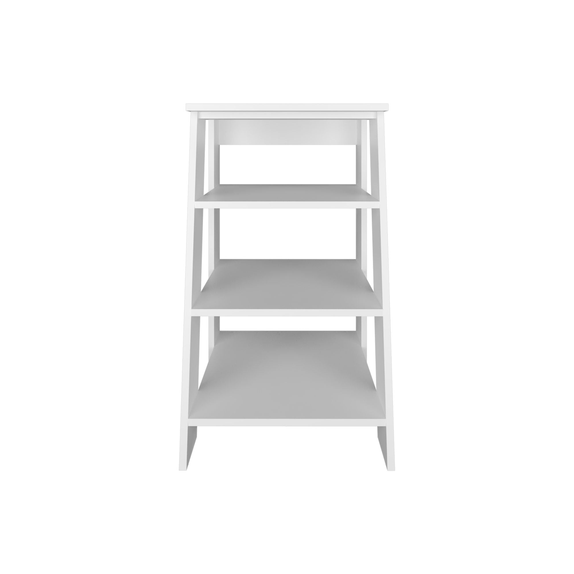 Linen Cabinet with Four Open Shelves, White