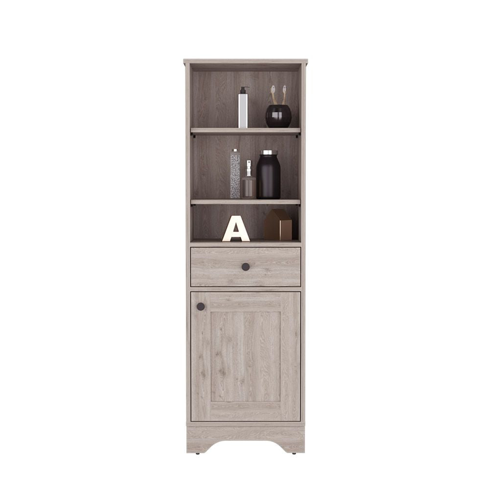 Burnedt Linen Cabinet – Ample Storage with Open Shelves and Drawer