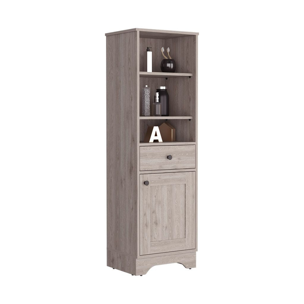 Burnedt Linen Cabinet – Ample Storage with Open Shelves and Drawer