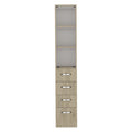 Elegant Linen Cabinet with Glass Door and Drawers