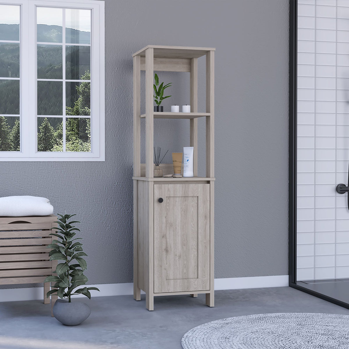 Jannes Cabinet with Open Display and Concealed Storage