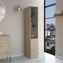 Three-Shelf Four-Drawer Linen Cabinet – Modern Bathroom Storage