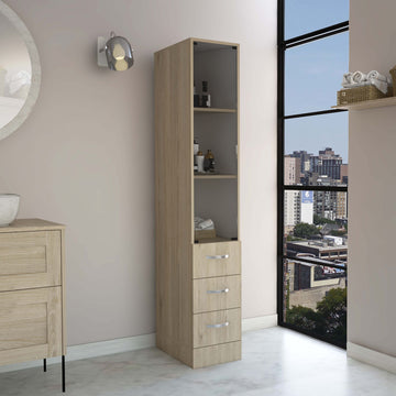 Three-Shelf Four-Drawer Linen Cabinet – Modern Bathroom Storage