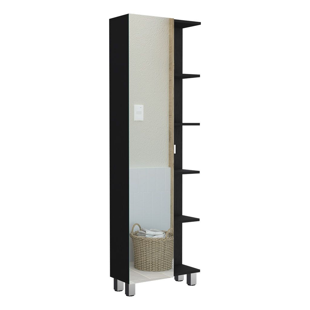 62- Bathroom Storage Cabinet with Mirrored Door and Adjustable Shelves