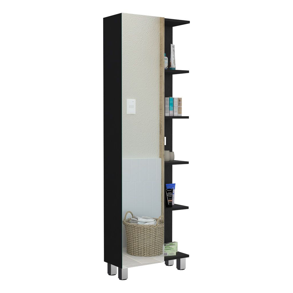 62- Bathroom Storage Cabinet with Mirrored Door and Adjustable Shelves