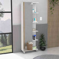 62" Tall Bathroom Cabinet with Mirrored Door and Adjustable Shelves