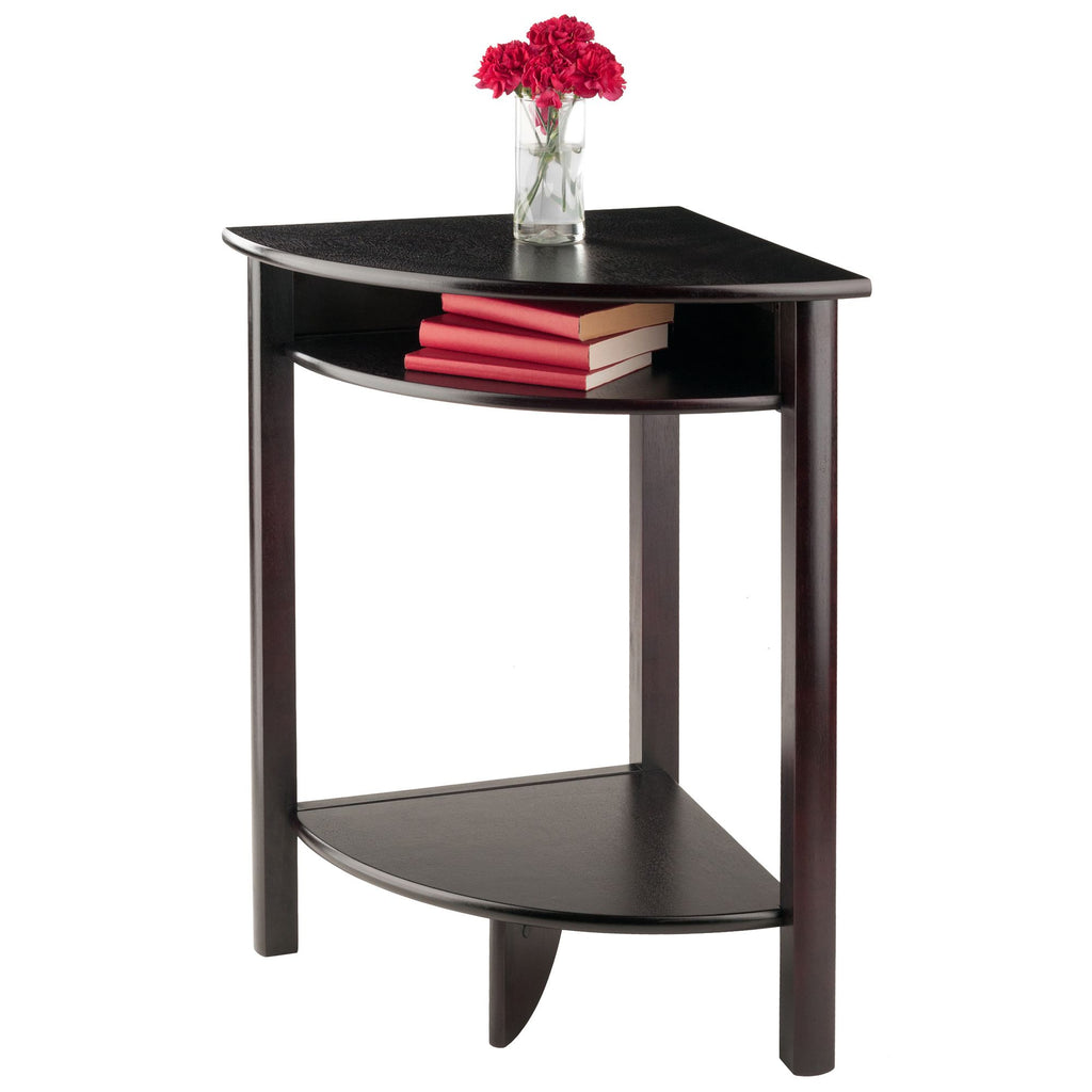 Liso Corner Table with Open Shelves