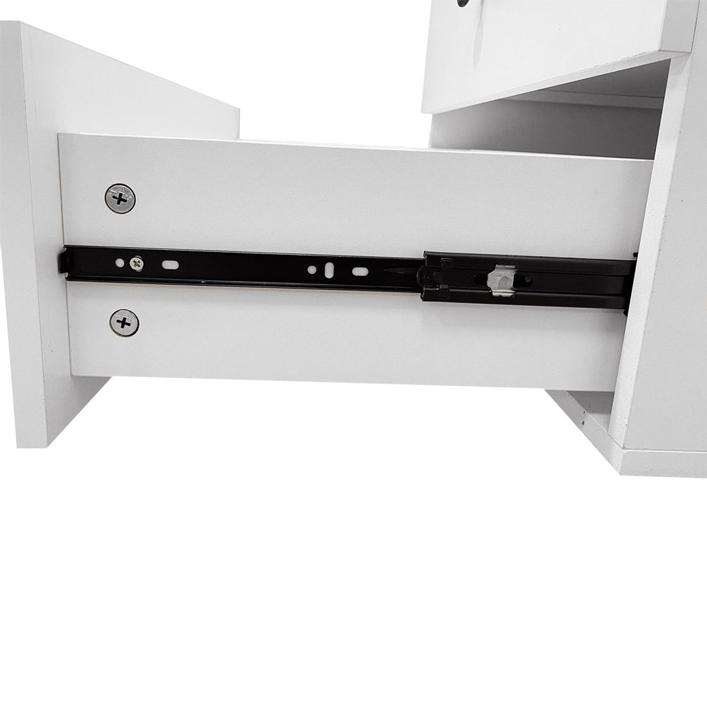 Freestanding White Wardrobe Closet with Spacious Shelves and Hanging Rods