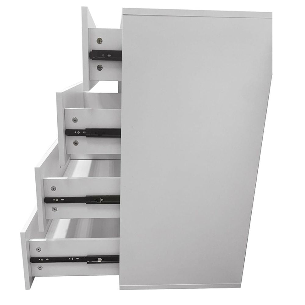 Freestanding White Wardrobe Closet with Spacious Shelves and Hanging Rods