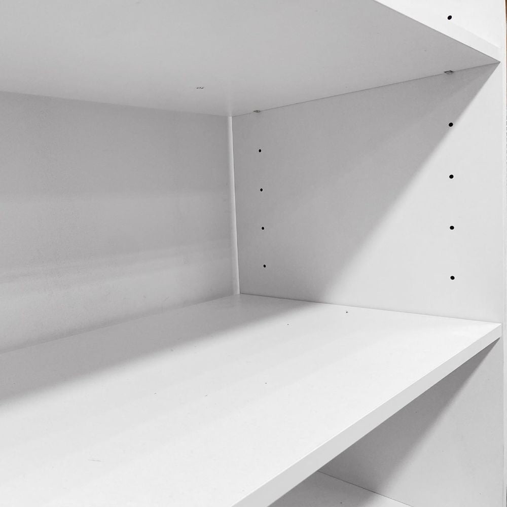 Freestanding White Wardrobe Closet with Spacious Shelves and Hanging Rods