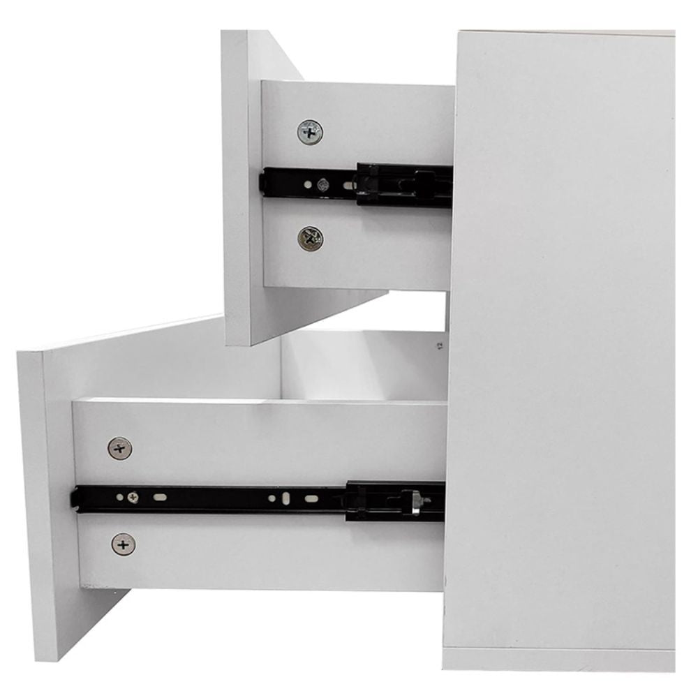 Freestanding White Wardrobe Closet with Spacious Shelves and Hanging Rods