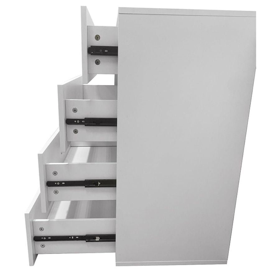 Freestanding White Wardrobe Closet with Spacious Shelves and Hanging Rods