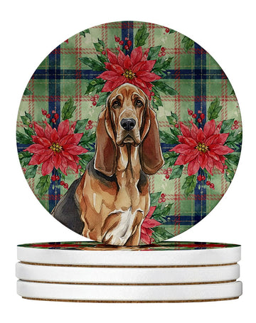 Bloodhound Christmas Poinsettia Drink Coasters