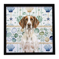 Liver and White Pointer Coastal Sea Glass Wall Art