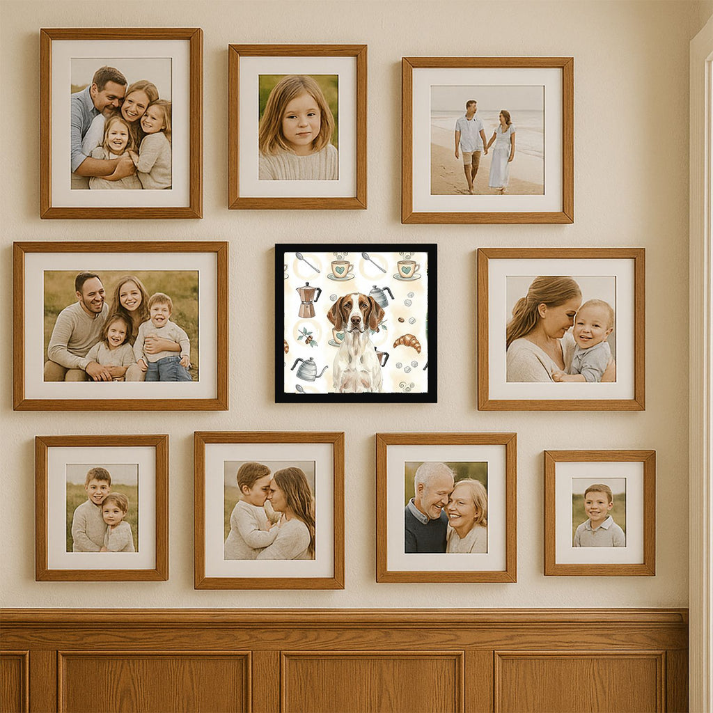 Liver and White Pointer Coffee Bar Framed Wall Art