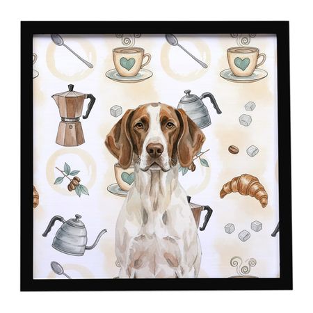Liver and White Pointer Coffee Bar Framed Wall Art