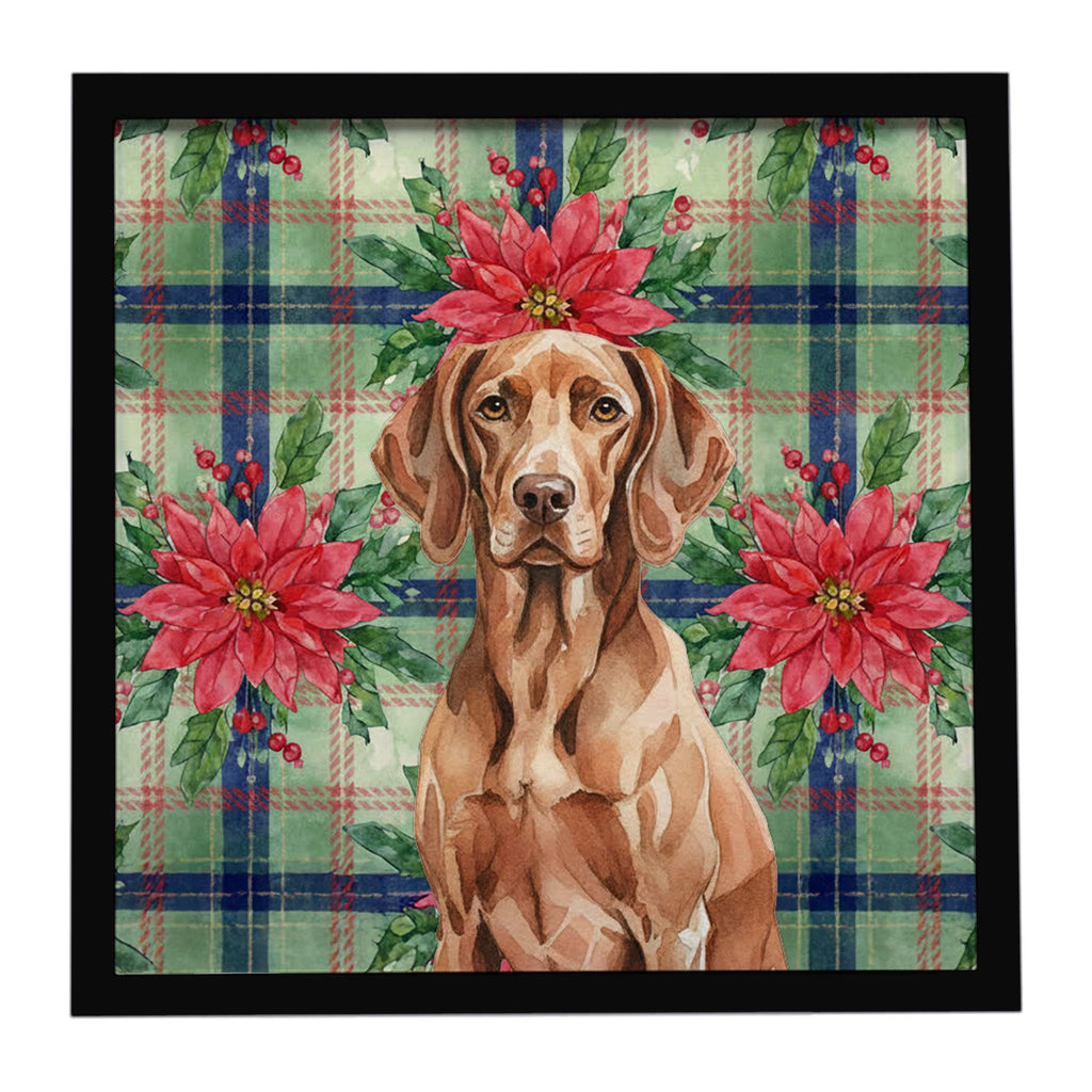 Liver Pointer Christmas Poinsettias Framed Wall Art