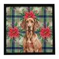 Liver Pointer Christmas Poinsettias Framed Wall Art