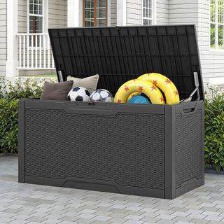 Lockable Deck Box with Hydraulic Lid Support