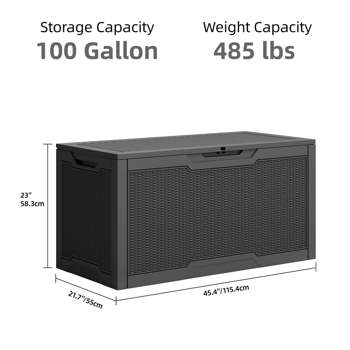 Lockable Deck Box with Hydraulic Lid Support