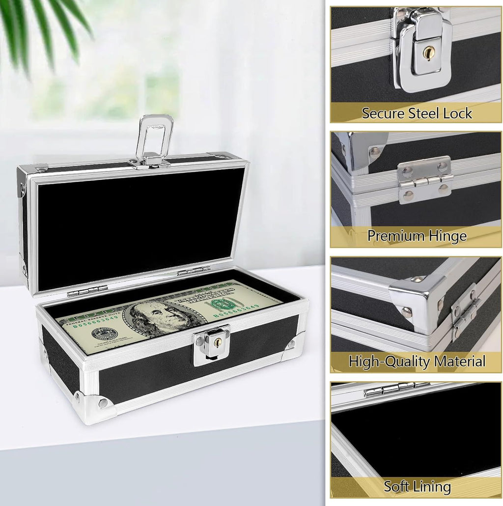 Lockable Cash Box with Single-Row Currency Tray for Cash Organizing