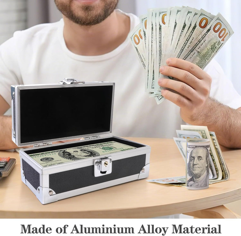 Lockable Cash Box with Single-Row Currency Tray for Cash Organizing
