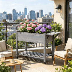 Mobile Raised Garden Bed with Eight Growing Cells