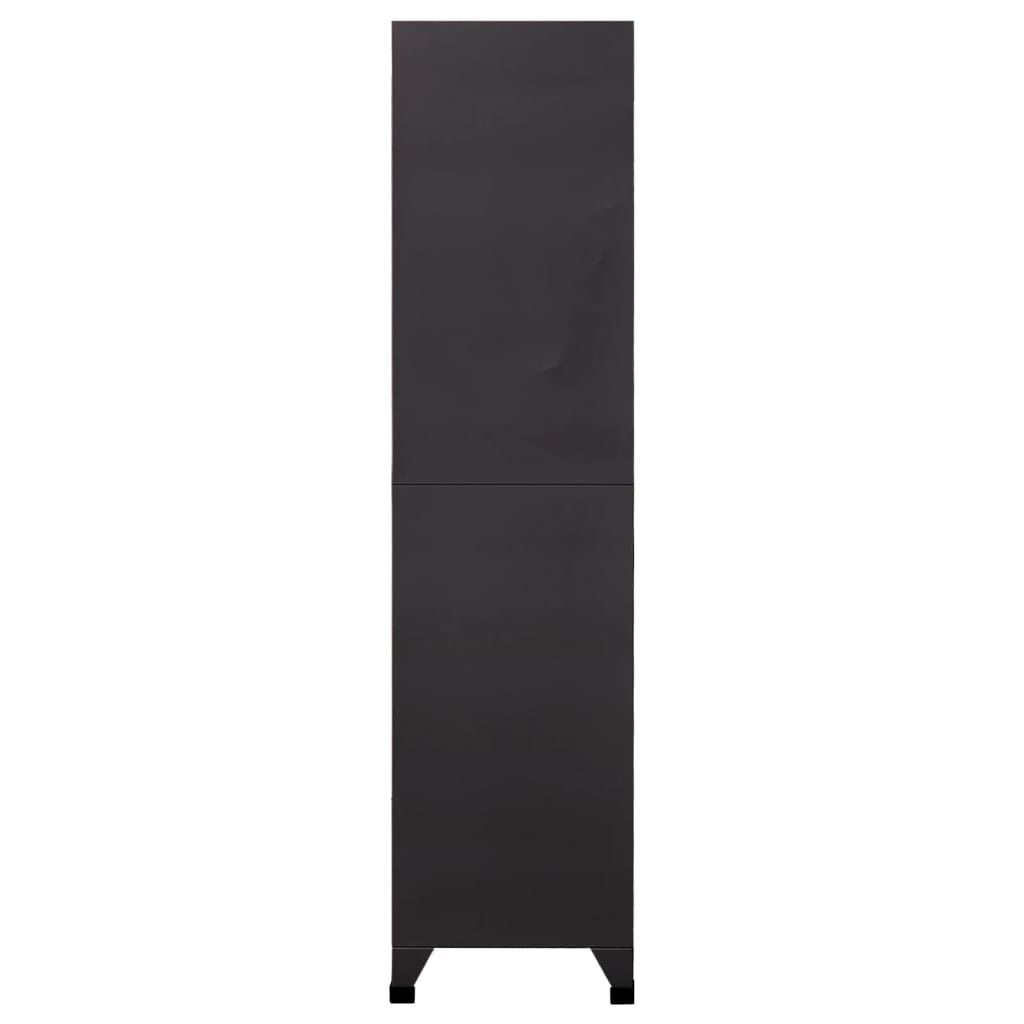 Modern Anthracite and Red Multi-Door Locker Cabinet