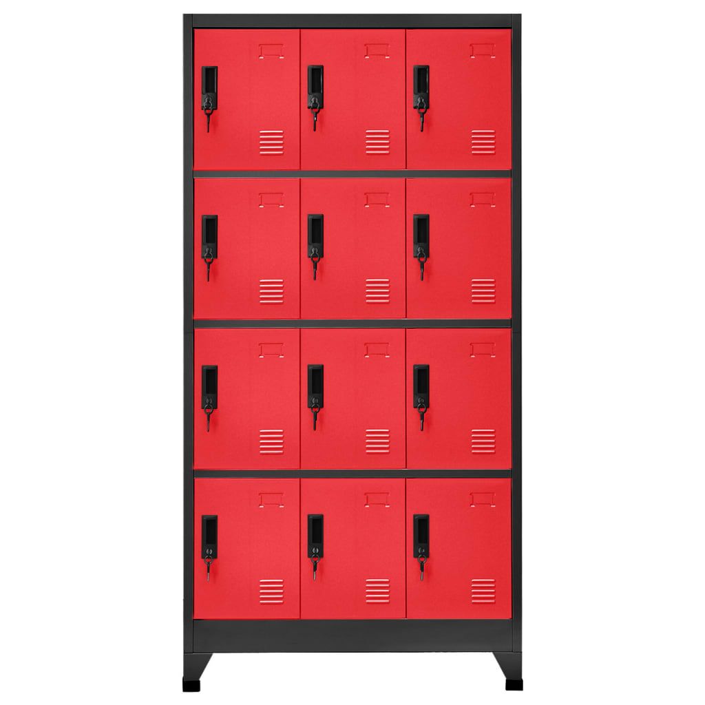 Modern Locker Cabinet with Lockable Doors for Office or School Storage