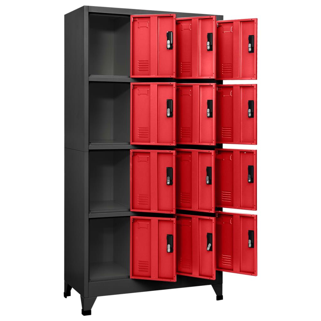 Modern Locker Cabinet with Lockable Doors for Office or School Storage